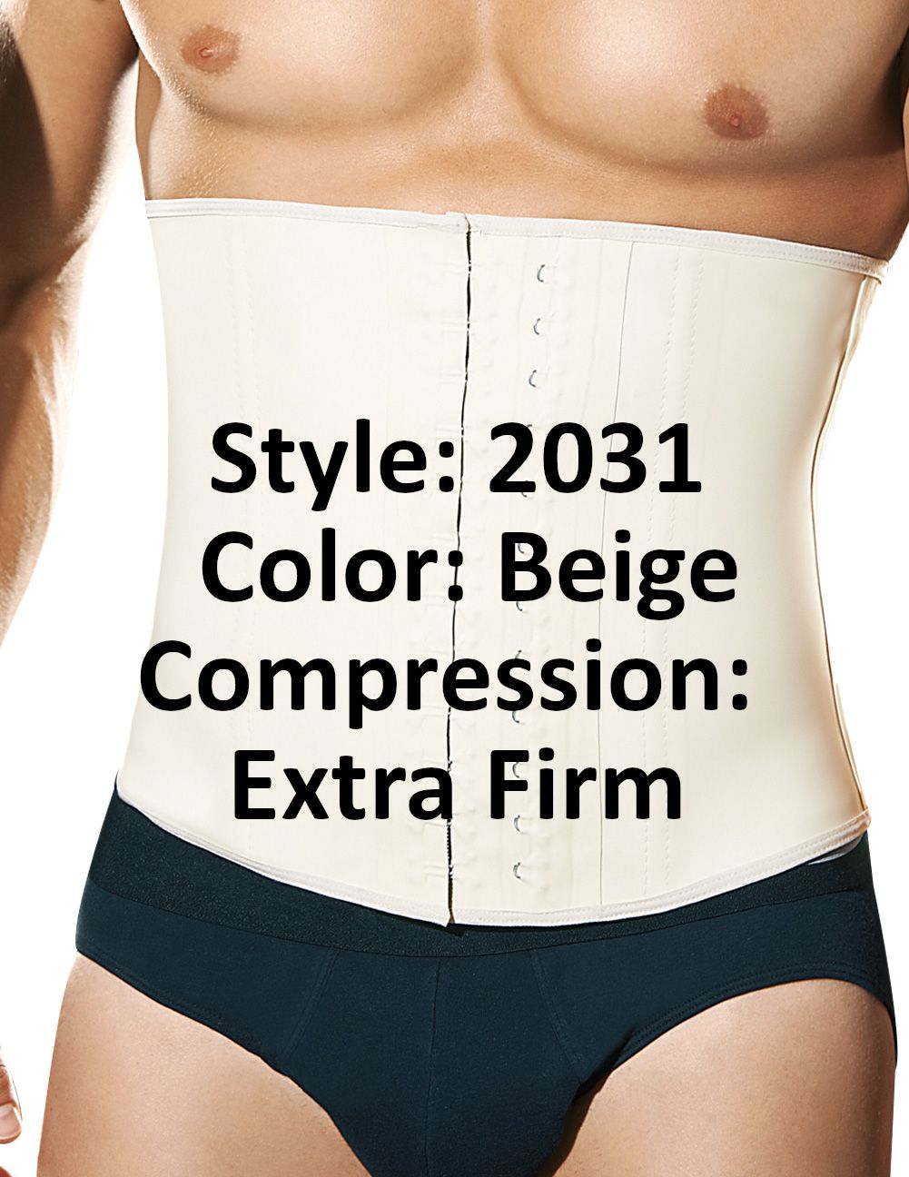 Ann Chery 2031 Latex Men Girdle Body Shaper Beige