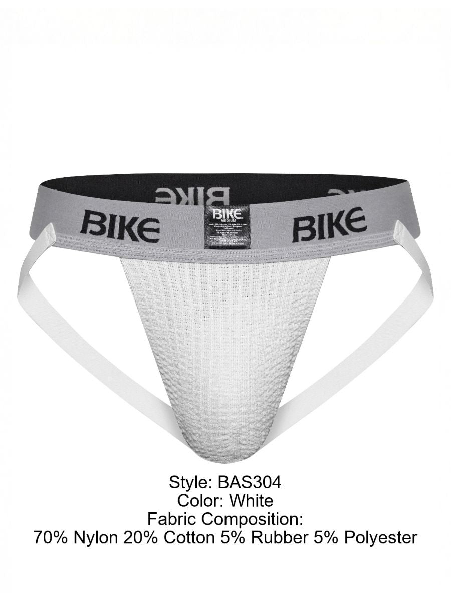 BIKE Athletic BAS304 Classic Mens Athletic Jockstrap White Plus Sizes