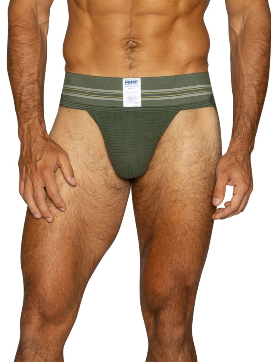 BIKE Athletic BAS306 Original Number 10 Jockstrap Performance Underwear Colour Olive Green