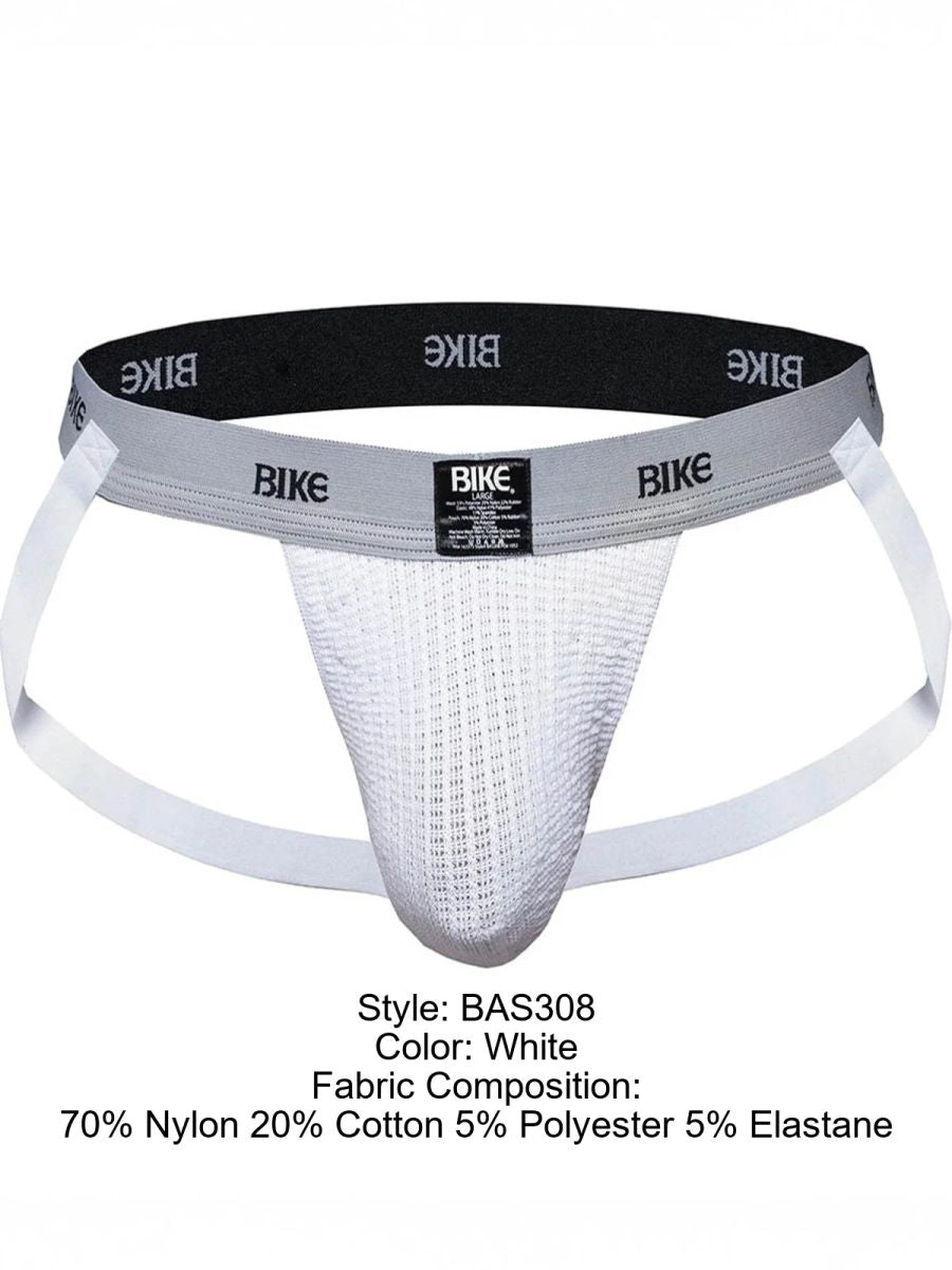 BIKE Athletic BAS308 Mens Athletic Performance Swimmer Jockstrap White Plus Sizes