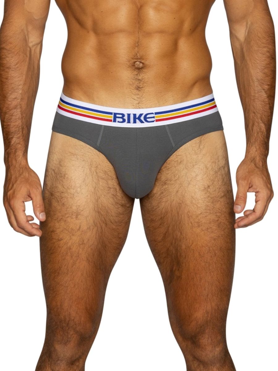 BIKE Athletic BAS327 Stretch Cotton Comfortable Brief Color Charcoal Plus Sizes