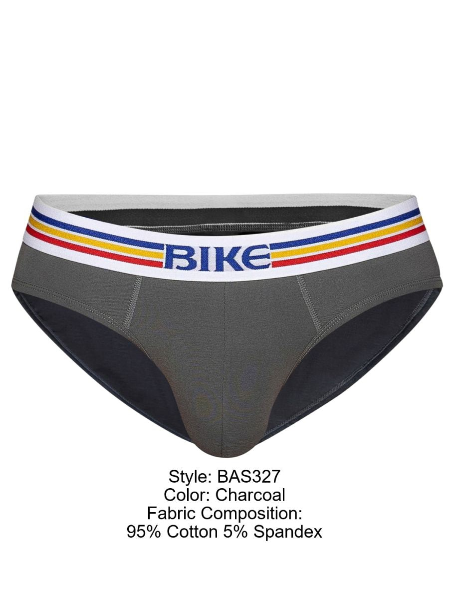 BIKE Athletic BAS327 Stretch Cotton Comfortable Brief Color Charcoal Plus Sizes