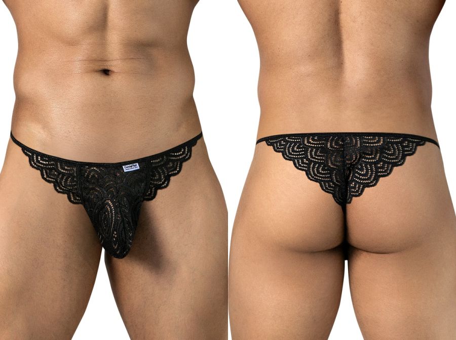 CandyMan 95002 Mens Sexy Seductive Lace Briefs Black