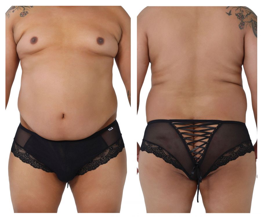 SALE - CandyMan 99462X Lace Briefs Black Plus Sizes