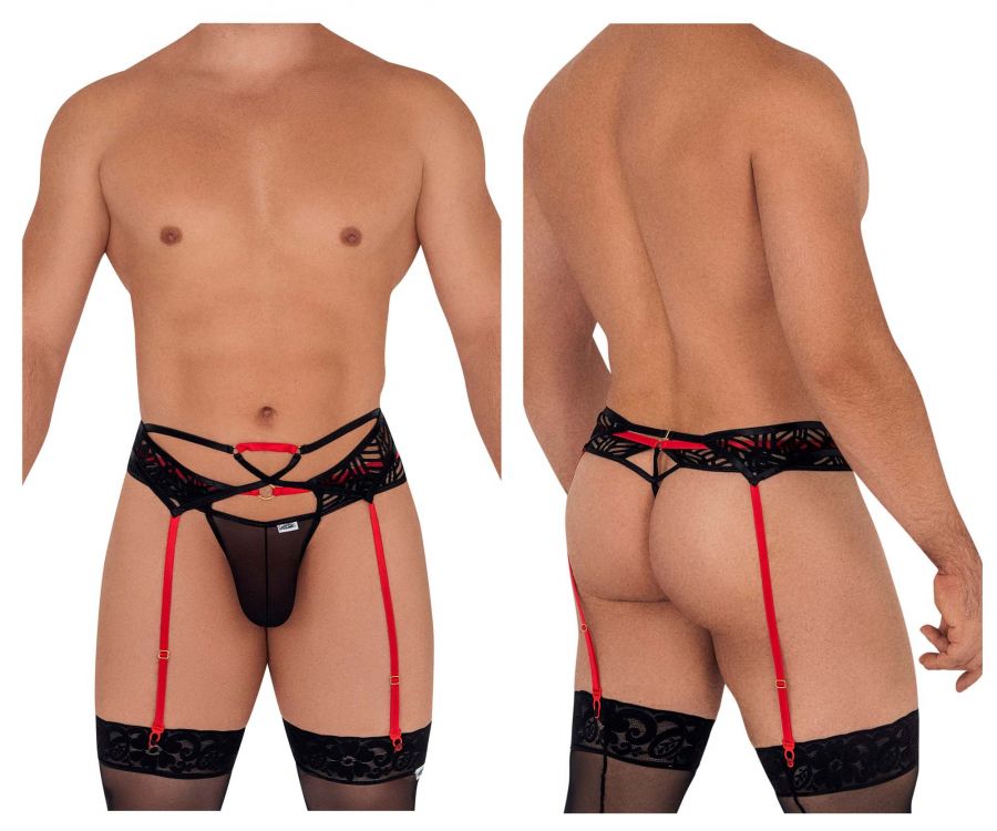 JCSTK - CandyMan 99588 Lace Garter G-String Black