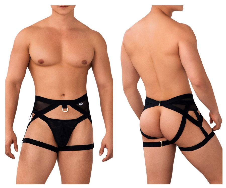 JCSTK - CandyMan 99623 Sexy Garter Jockstrap Black