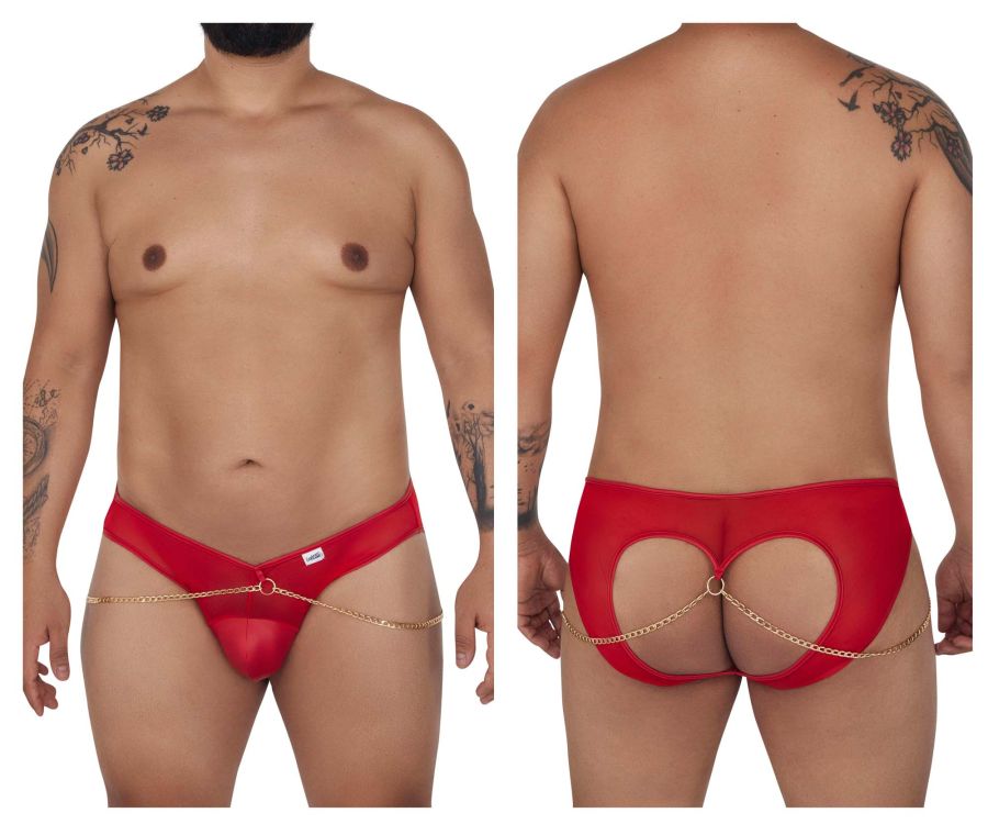 CandyMan 99672X Chain Jock Briefs Red Plus Sizes