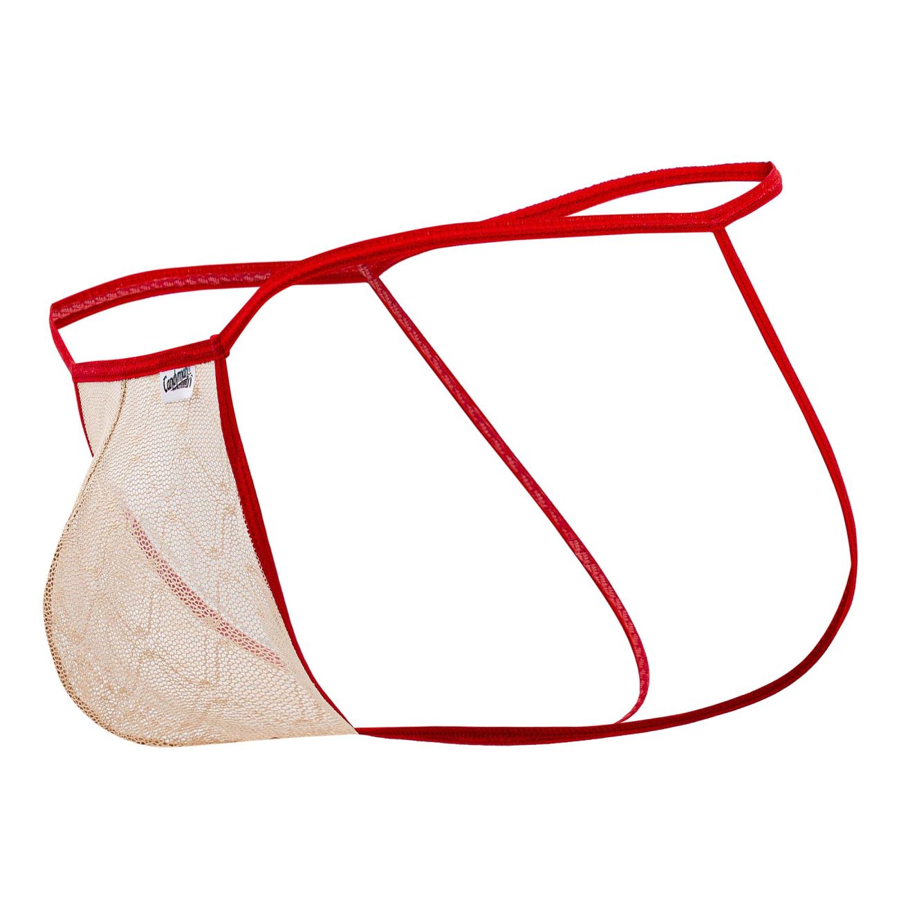 CandyMan 99709 Micro Lace Jockstrap Beige-Red