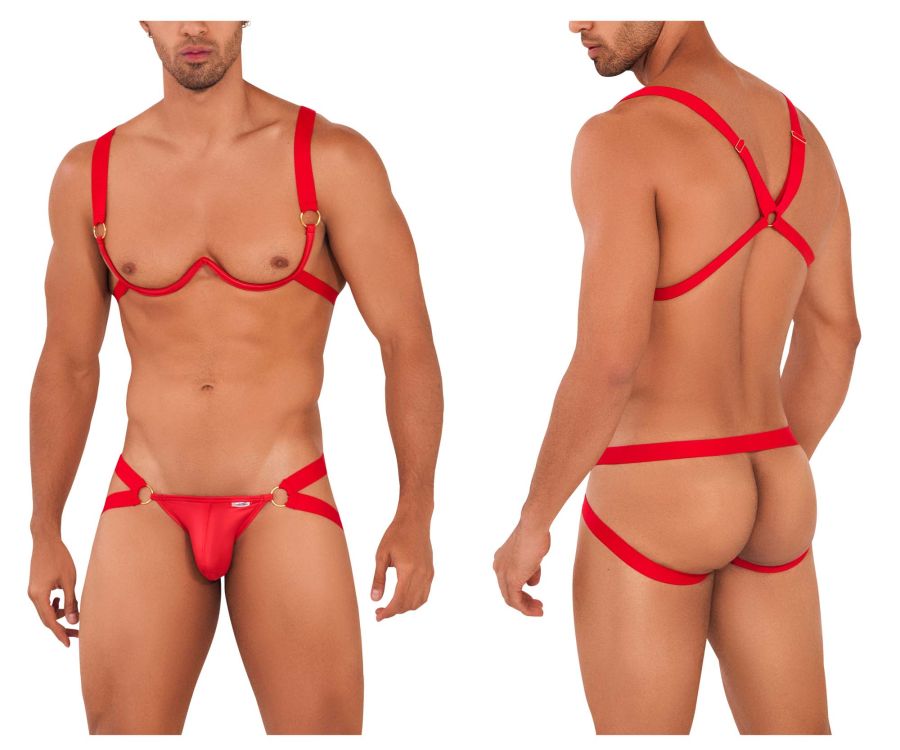 JCSTK -  CandyMan 99731 Harness-Bra Two Piece Set Red