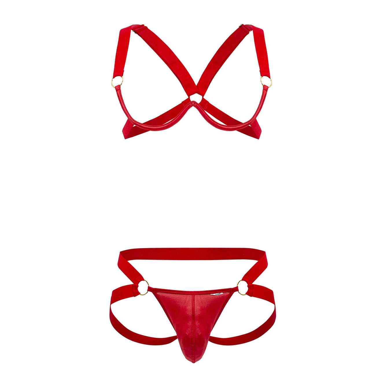 CandyMan 99731 Harness-Bra Two Piece Set Red