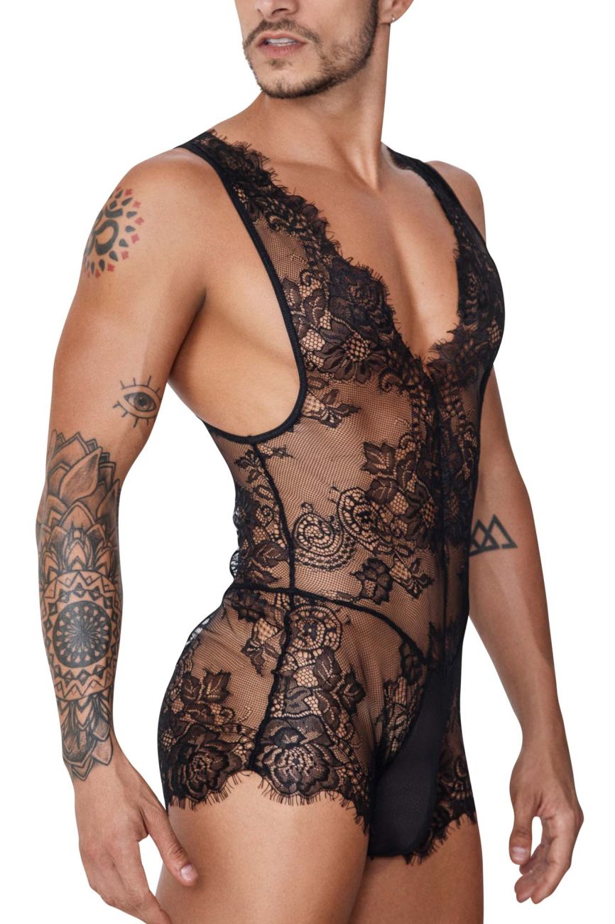 CandyMan 99743 Lace Bodysuit Black