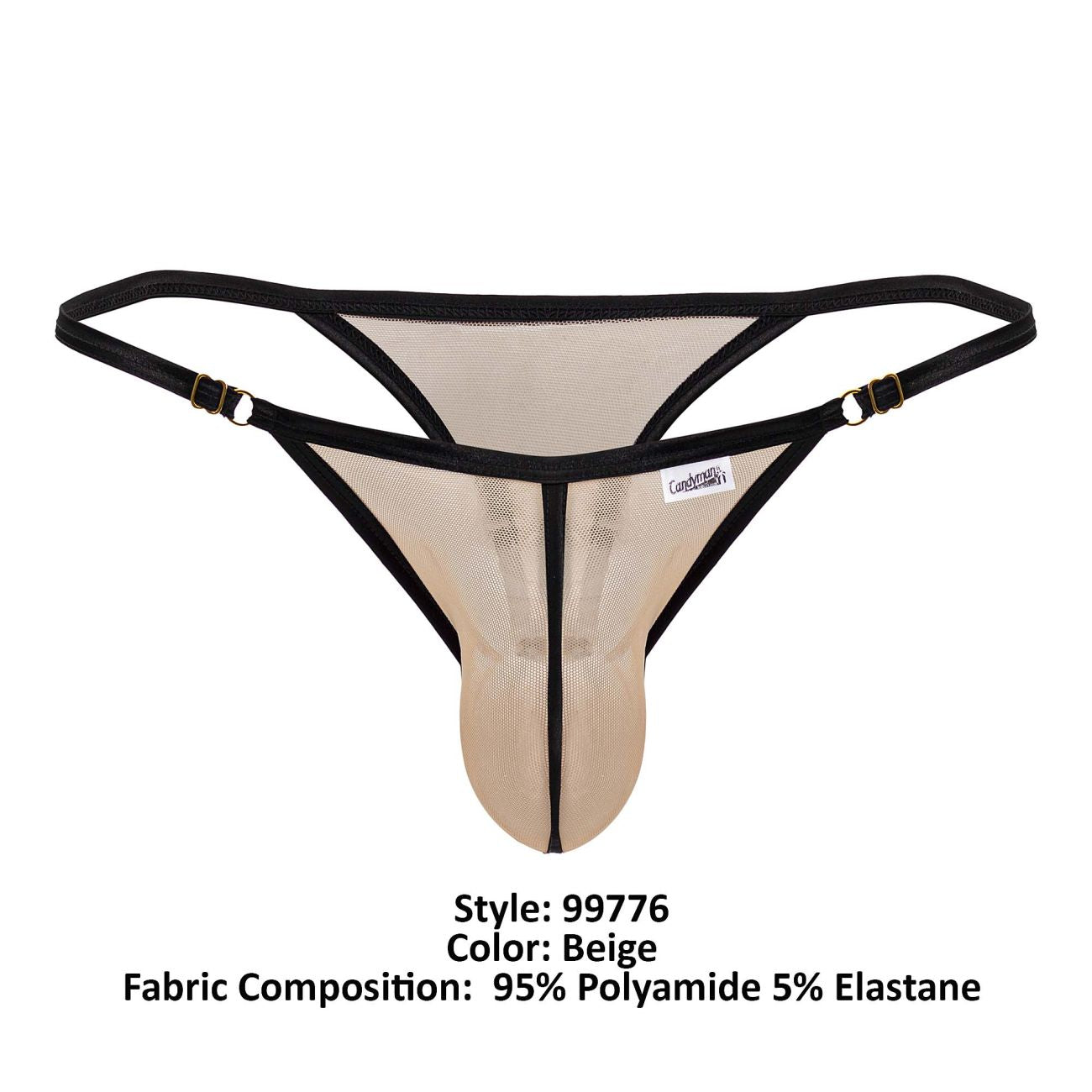 CandyMan 99776 Mesh Thongs Beige
