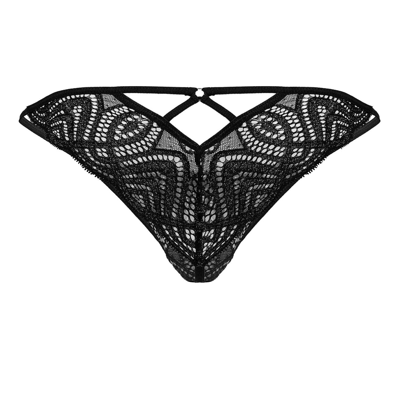 CandyMan 99829 Mens Lace Thongs Black