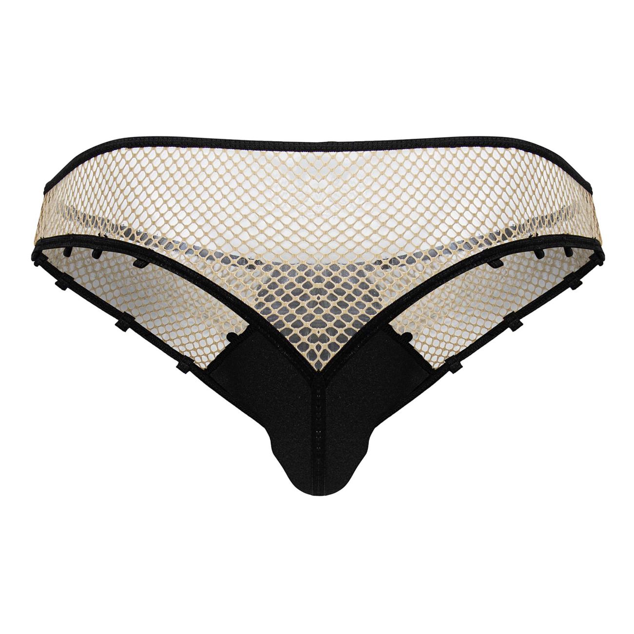 CandyMan 99860 Mens Sexy Fishnet Thong Panty Nude-Black