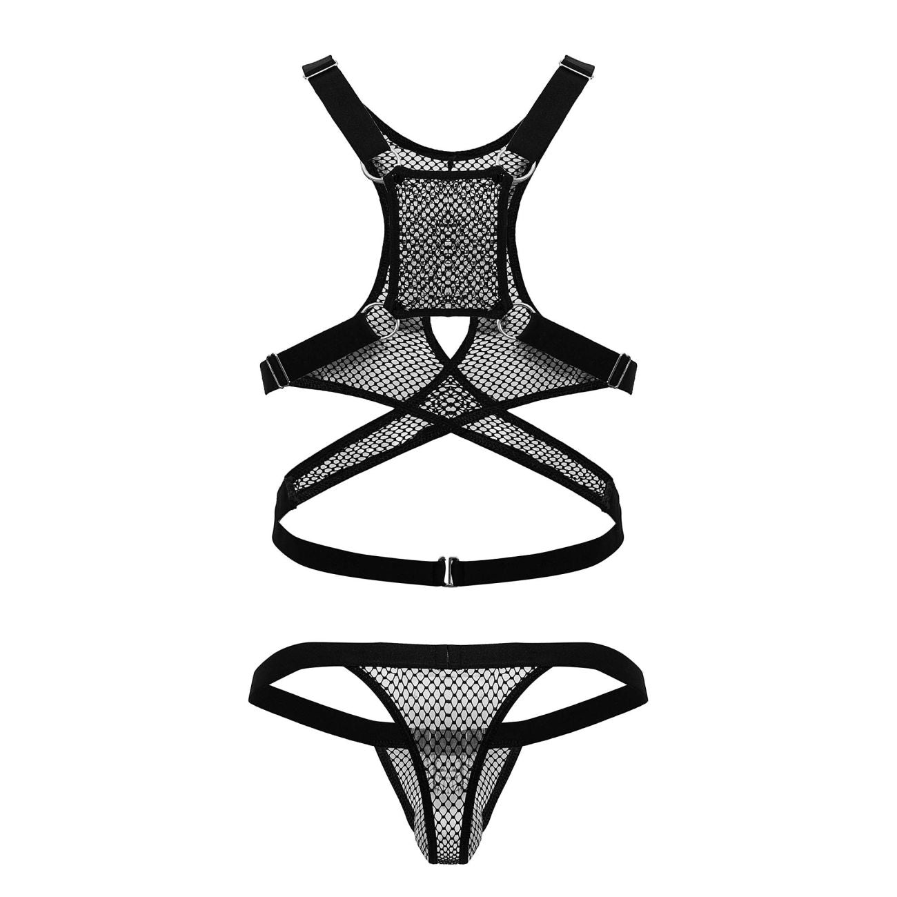 CandyMan 99862 Mens Fishnet Strappy Harness Outfit