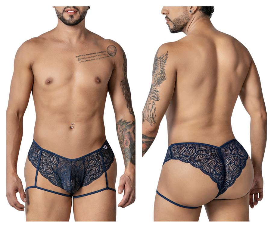 CandyMan 99905 Mens Sexy Garter Lace Briefs Navy CandyMan 99905 Mens Sexy Garter Lace Briefs Navy