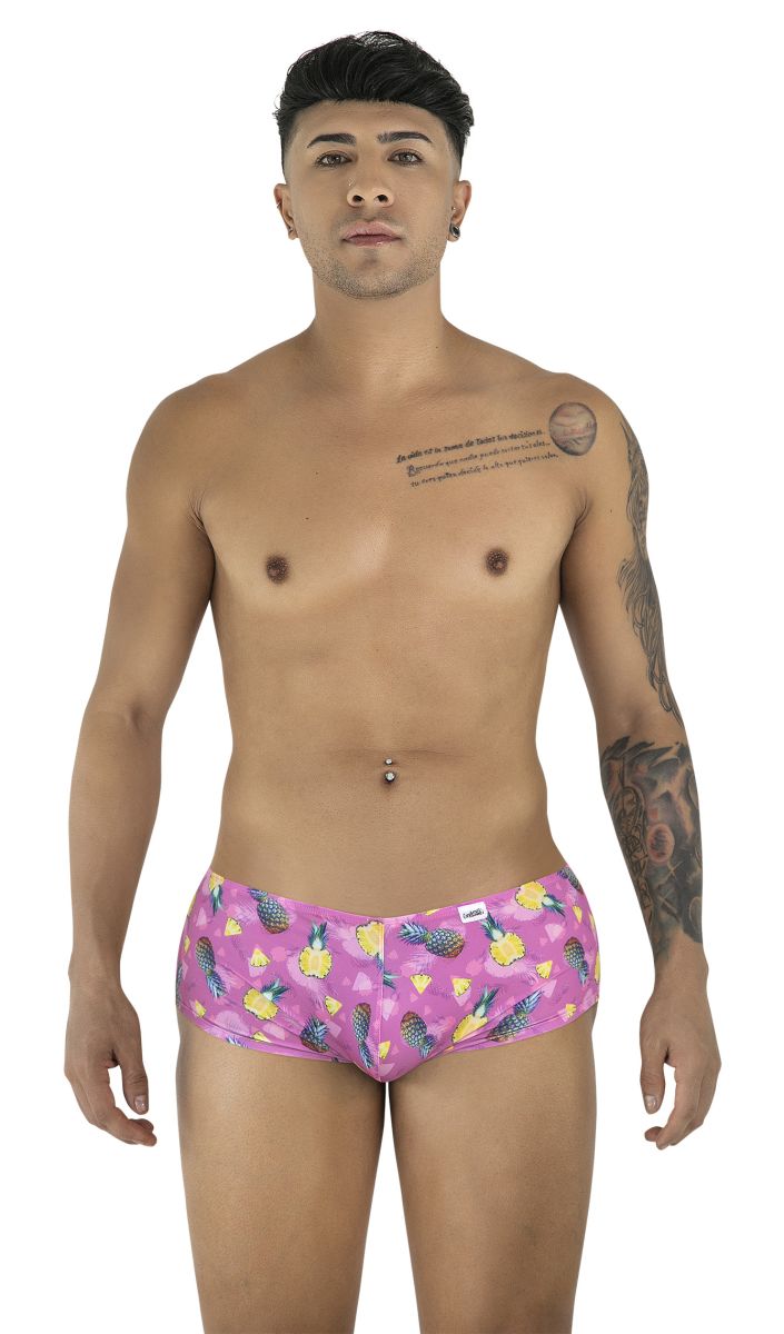 CandyMan 99922 Mens Holiday Low Rise Trunks Boxer Briefs Printed Pink