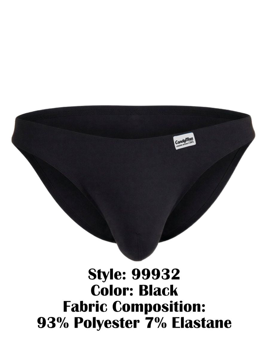 CandyMan 99932 Mens Supportive & Refined Briefs Black