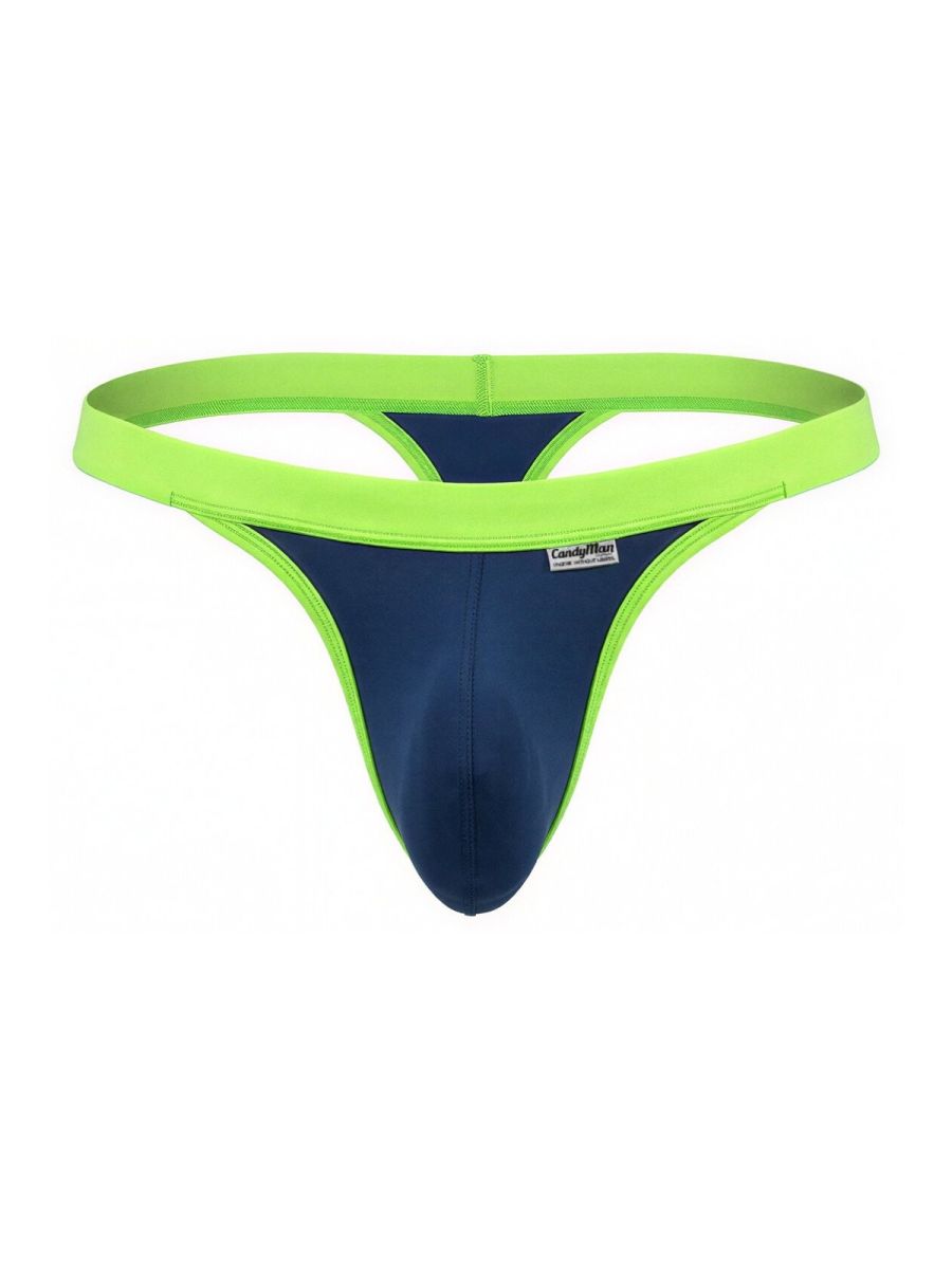 CandyMan 99942 Mens Turn Up the Heat Sporty Thongs Blue & Neon Green