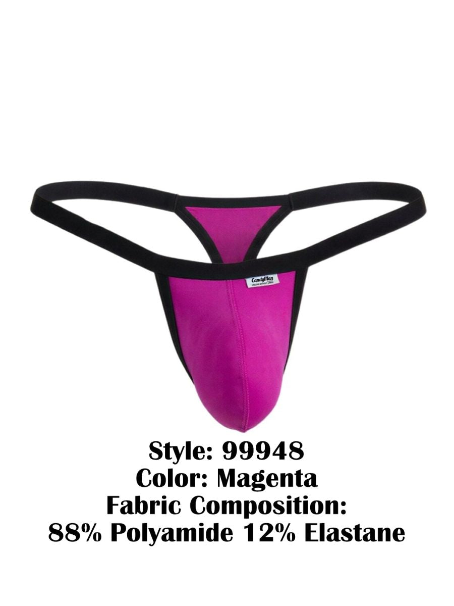 CandyMan 99948 Mens Minimalism Sleek & Modern Thong Magenta