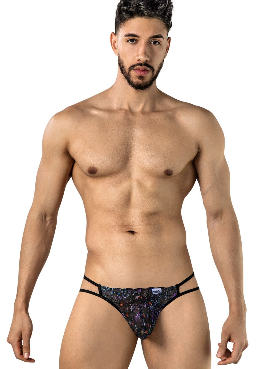 CandyMan 99977 Mens Printed Mesh Unleash Your Bold Style Jockstrap Black