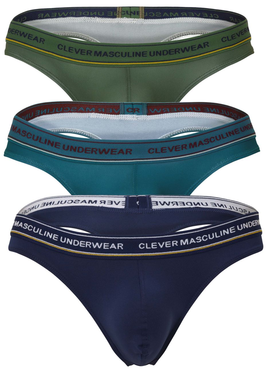 Clever 100010 3 Pack Set Mens Australian Latin Thongs Blue-Petrol-Green
