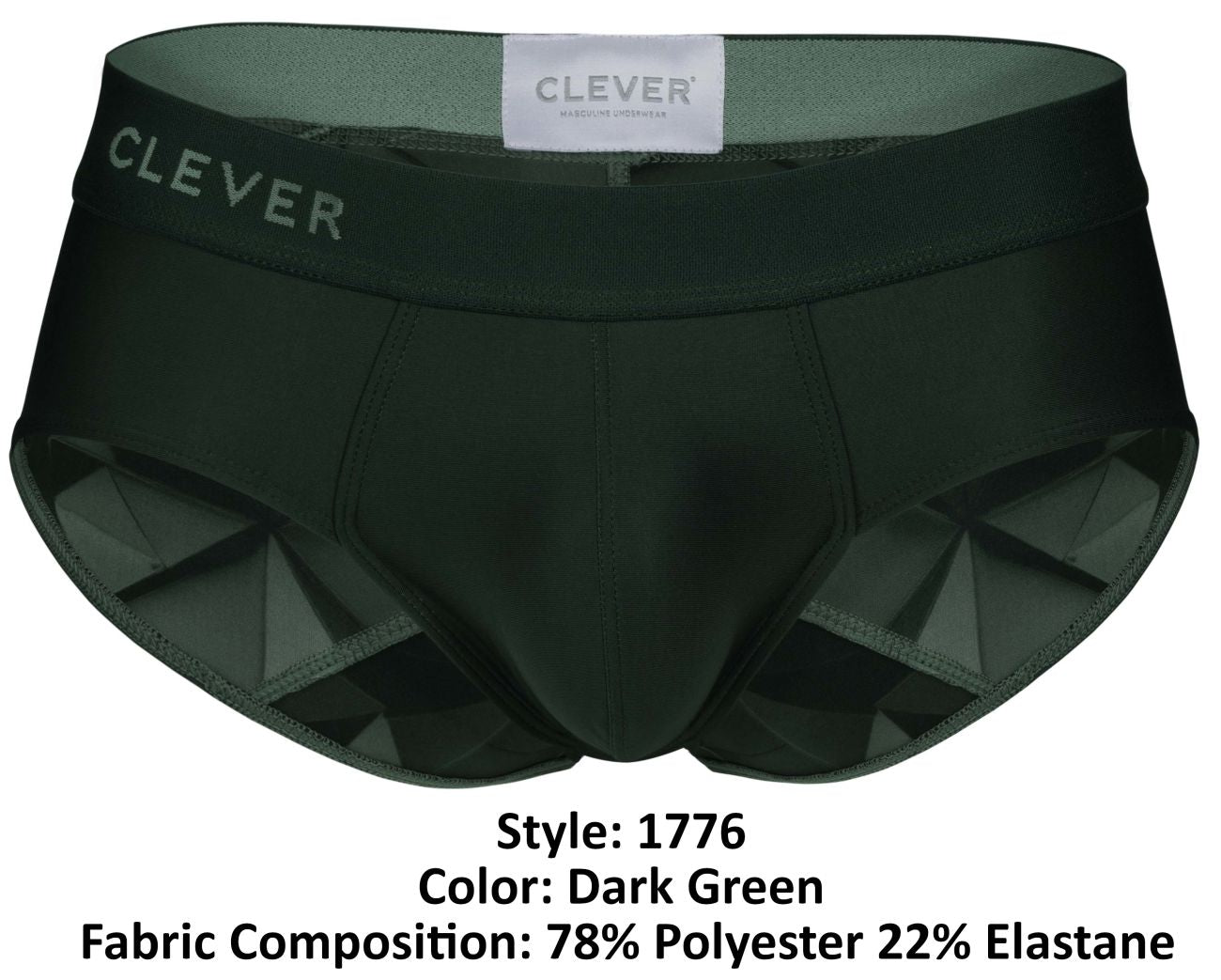 Clever 1776 Venecia Mens Comfortable Soft Briefs Dark Green