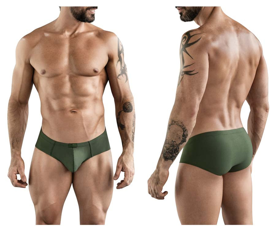 Clever 1781 Maya Mens Minimalist Look Briefs Dark Green