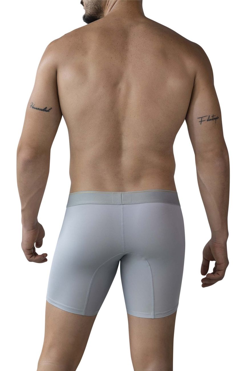 Clever 2027 Valladolid Mens Sleek Long Leg Boxer Briefs Gray