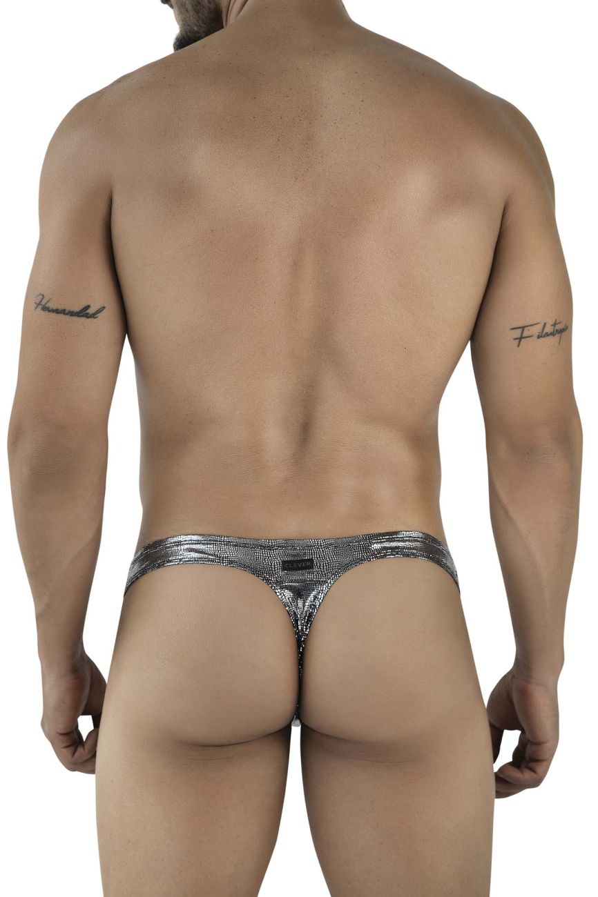 Clever 2072 Sparkles Mens Metallic Thongs Black