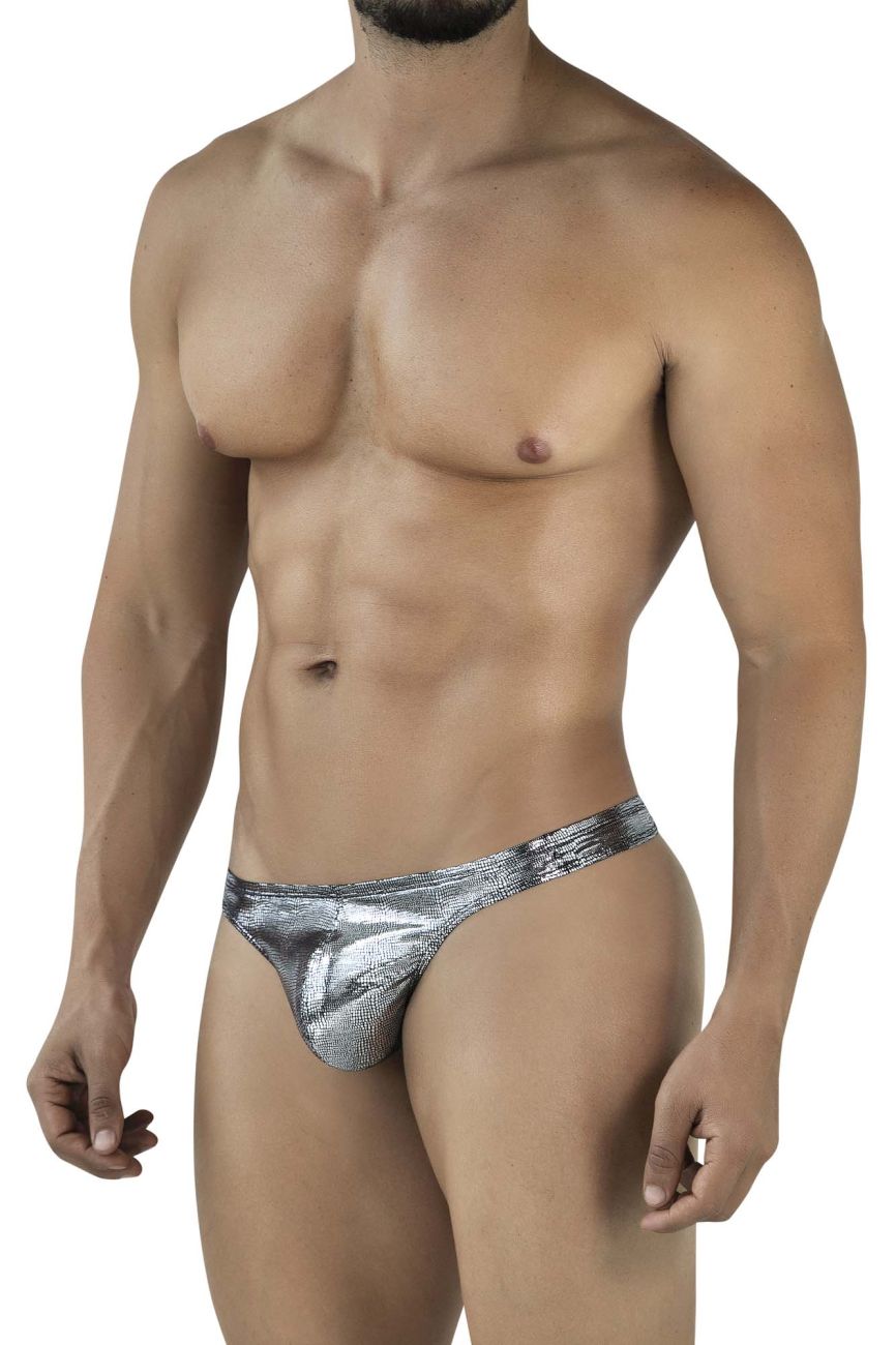 Clever 2072 Sparkles Mens Metallic Thongs Black