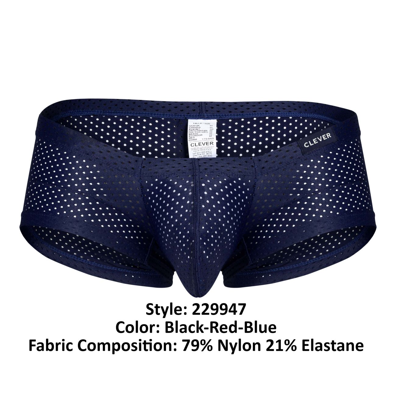 Clever 3 PK 229947 Australian Latin Trunks Black-Red-Blue