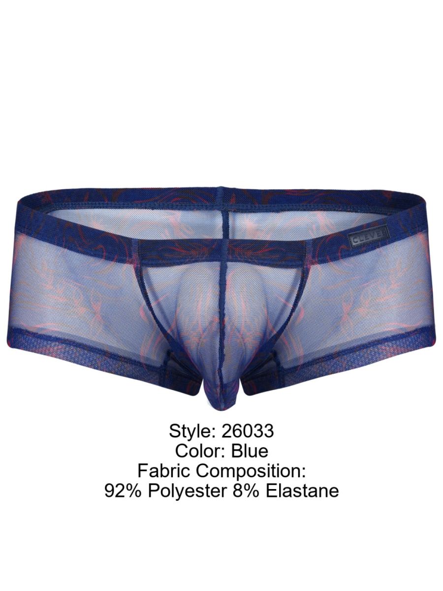 26033 Calipso Male Sheer Low Rise Trunks Blue