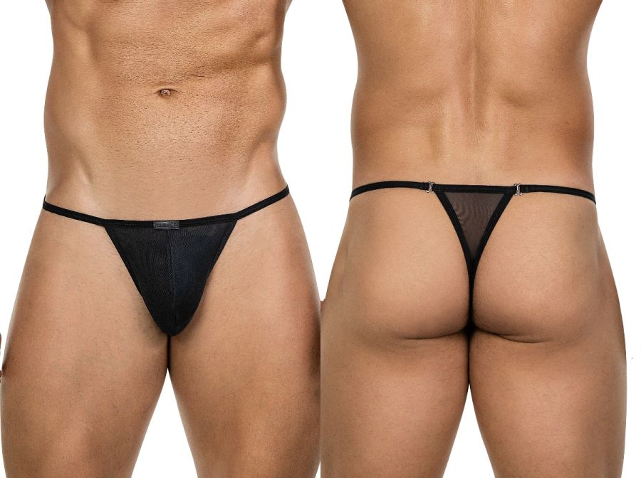 26058 Eos Male Intimate Wardrobe Sheer Thongs Black