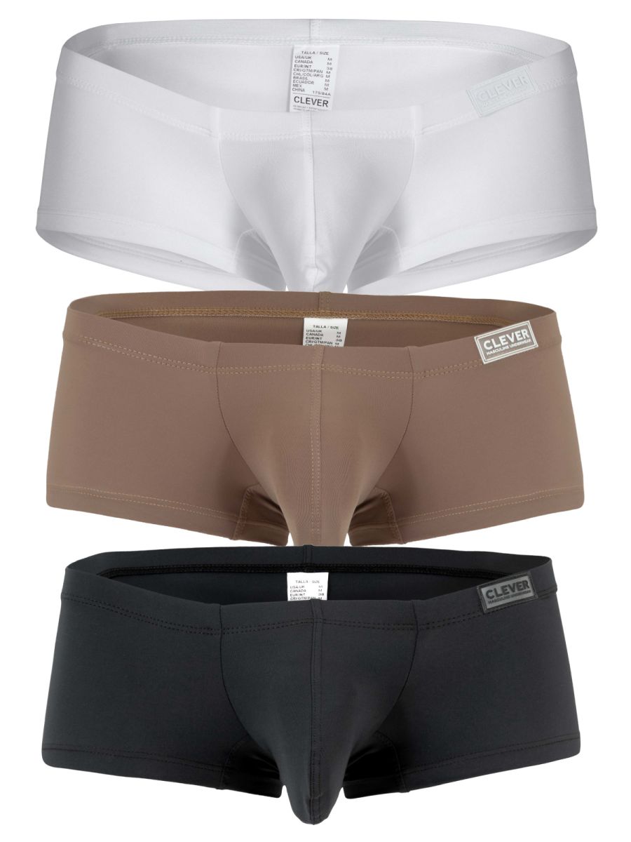 Clever 26068 3PK Australian Latin Mens Smooth & Sexy Trunks Multi-Coloured