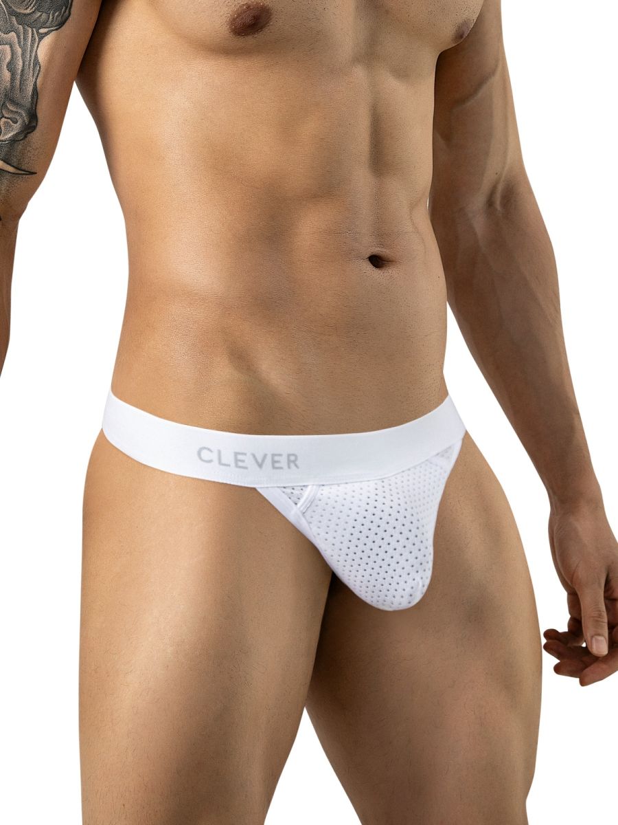 Clever 26189 Ulises Mens Kangaroo Pouch Internal Structured Thongs White