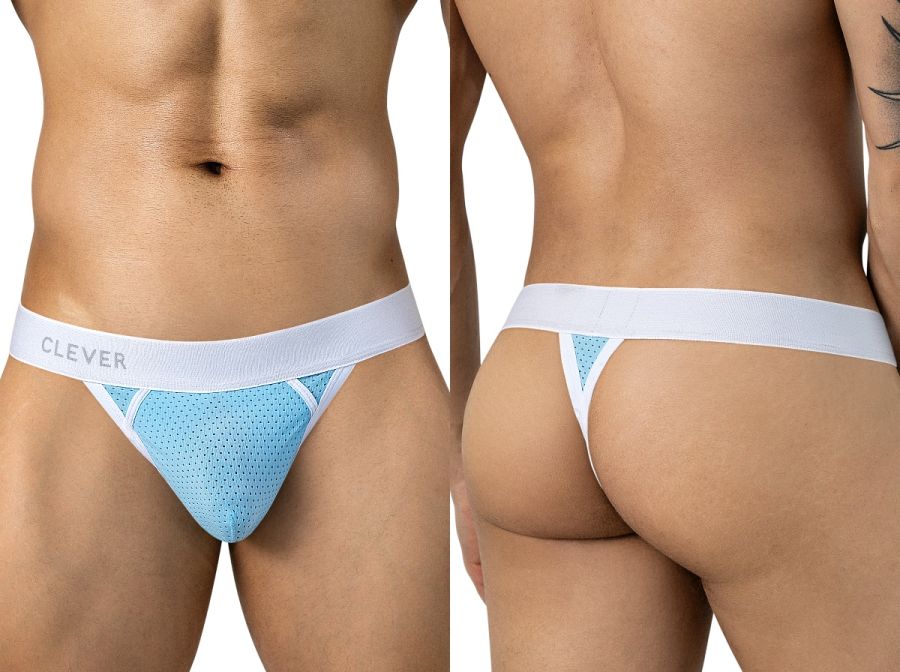 Clever 26190 Ulises Mens Kangaroo Pouch Internal Structured Thongs Light Blue