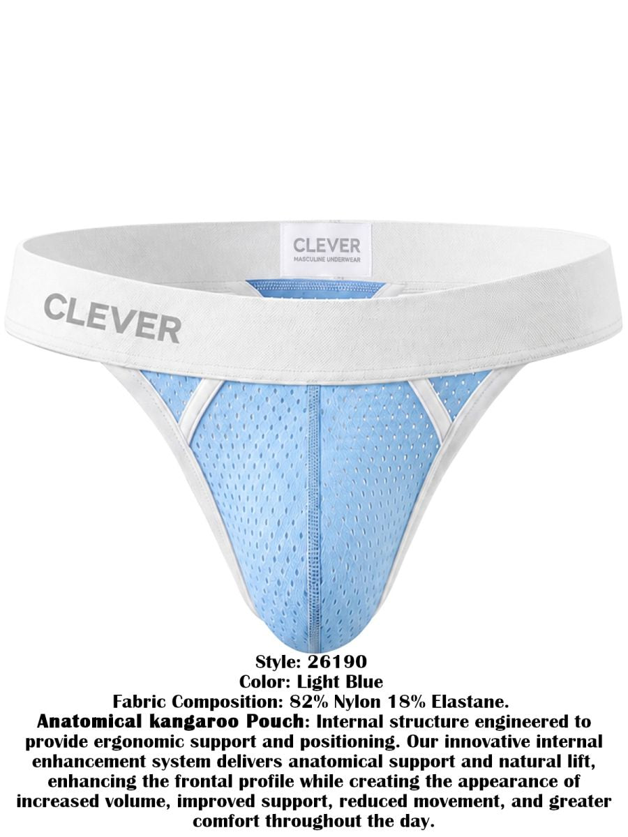 Clever 26190 Ulises Mens Kangaroo Pouch Internal Structured Thongs Light Blue
