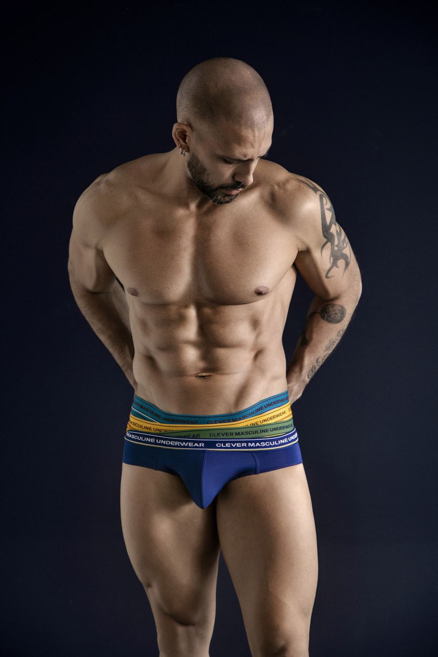 Clever 519969 3 Pack Mens Australian Latin Briefs Blue-Petrol-Green