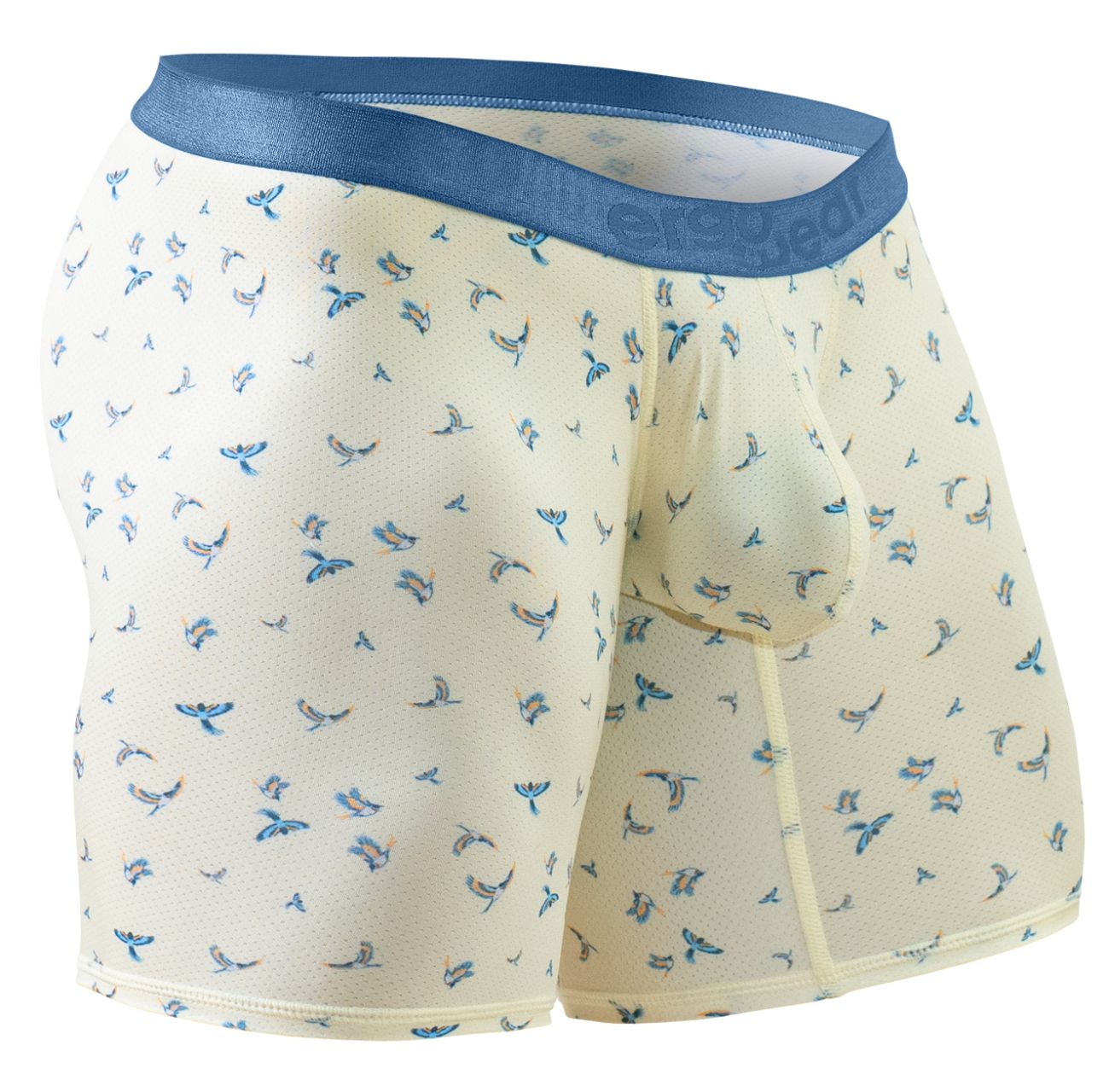 ErgoWear EW1771 SLK SE  Male Comfortable Boxer Briefs Vanilla Birds