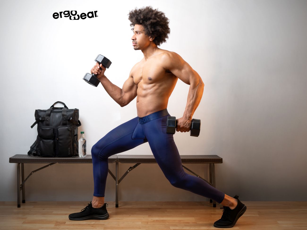 ErgoWear EW1782 MAX BOLD Male Athletic Leggings Dark Blue