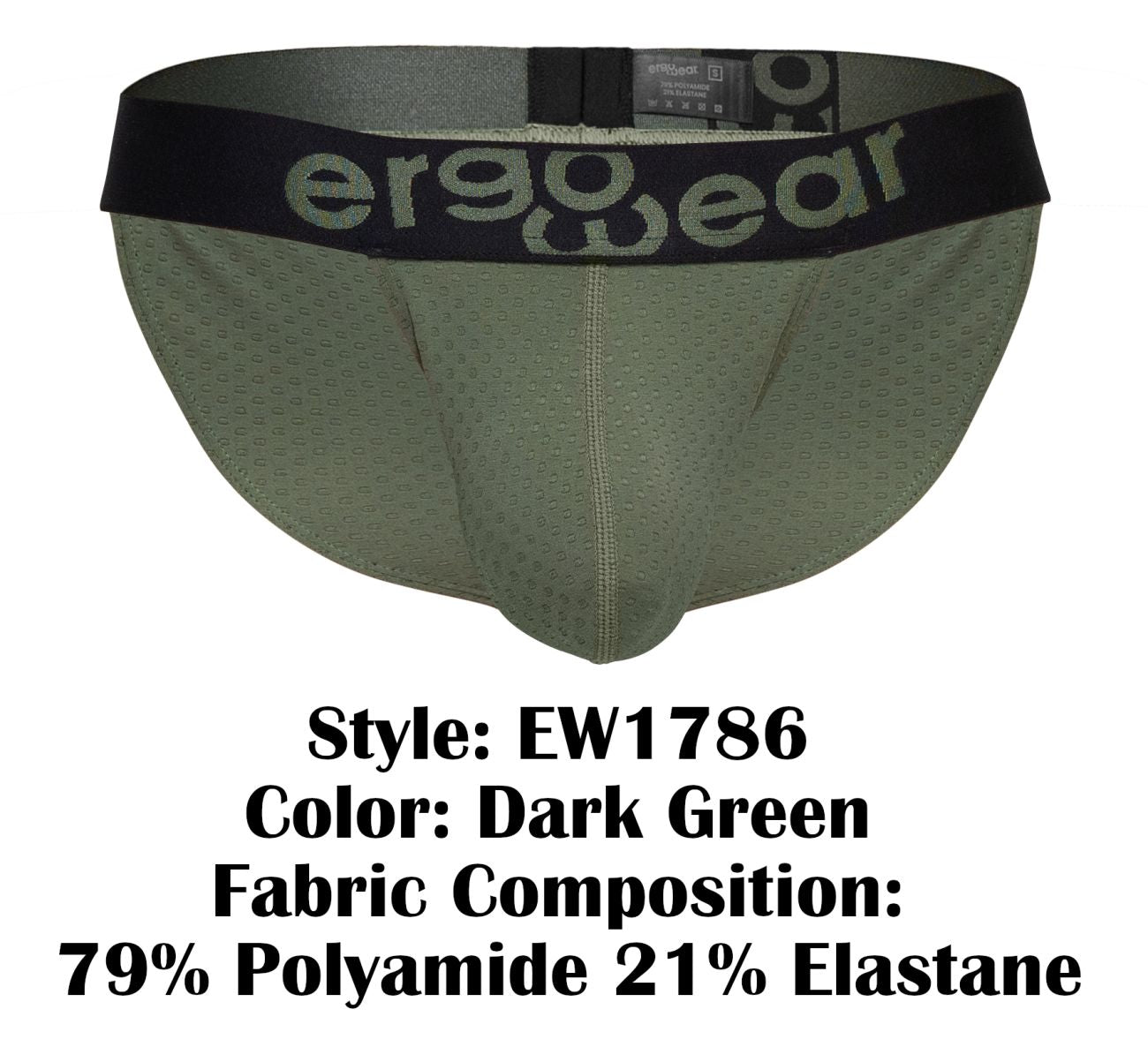 ErgoWear EW1786 MAX FLOW Mens Sleek Bikini Brief Dark Green