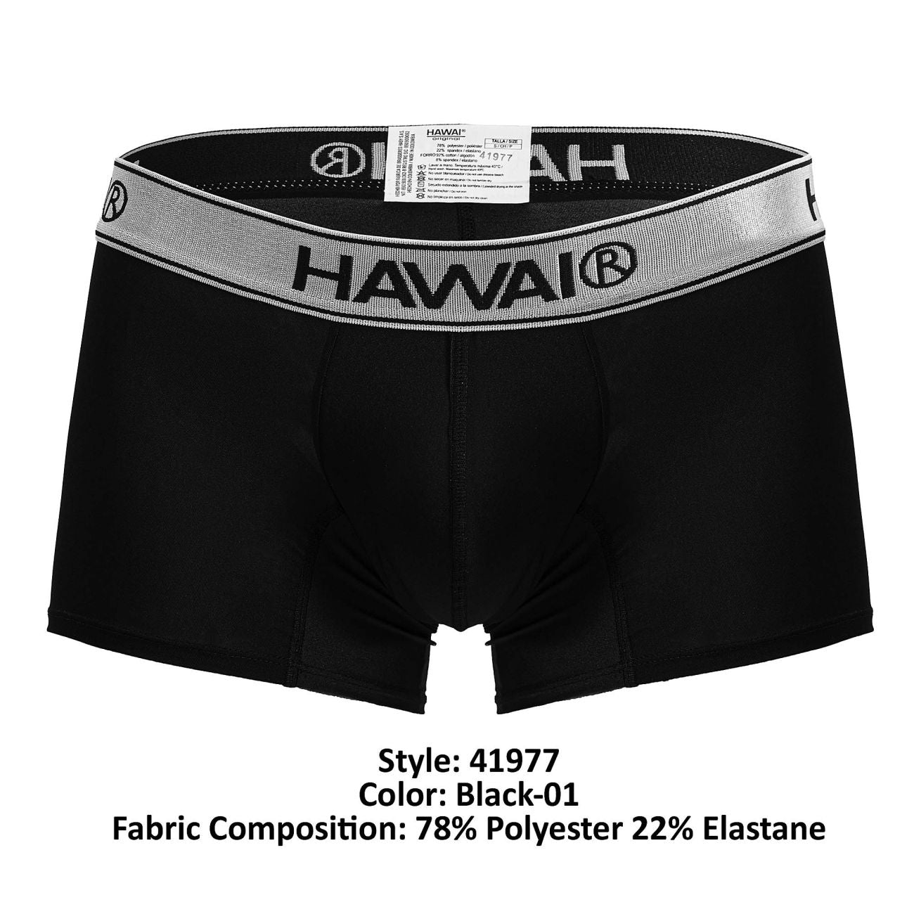 HAWAIR 41977 Microfiber Male Modern Fit Trunks Black