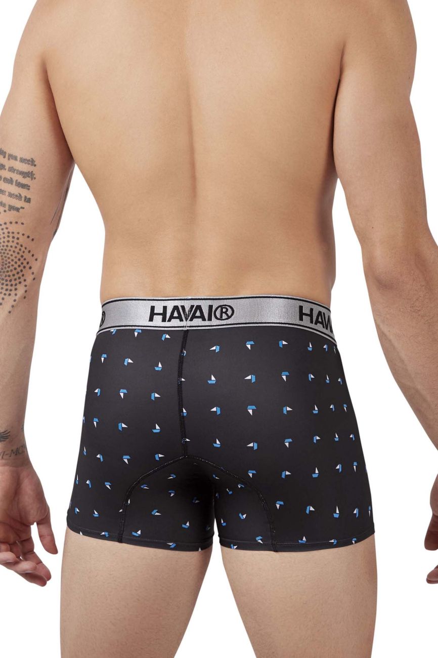 HAWAIR 42470 Printed Microfiber Trunks for Men Black