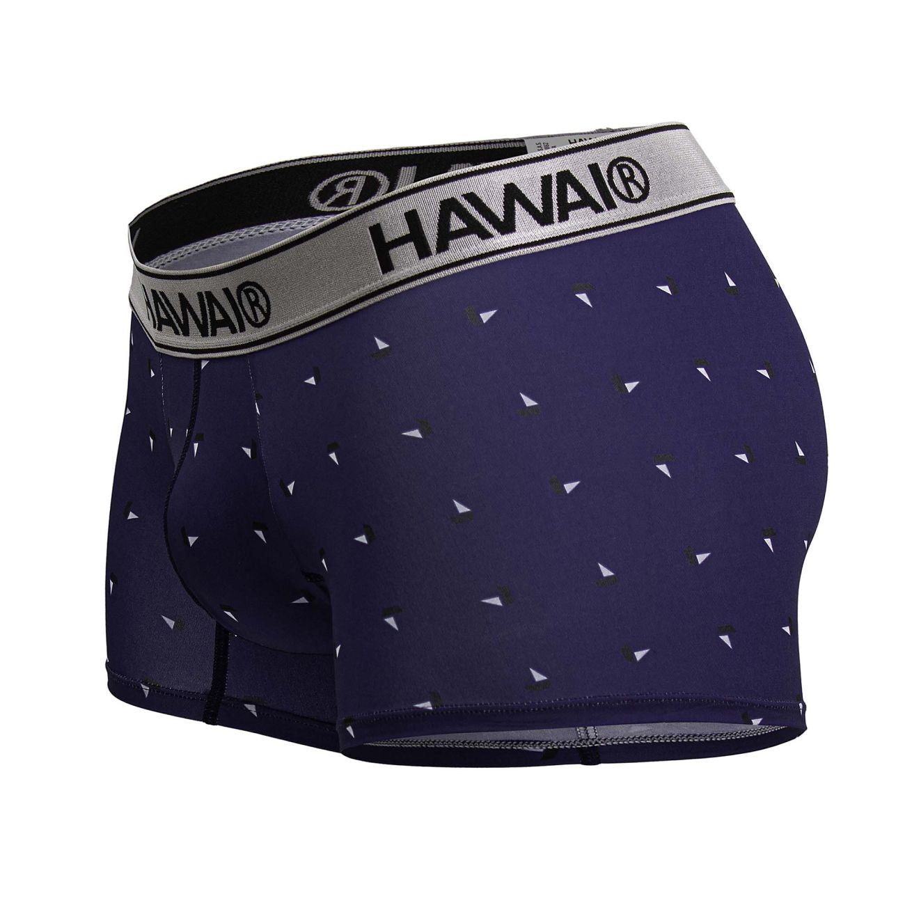 HAWAIR 42470 Printed Microfiber Trunks for Men Dark Blue