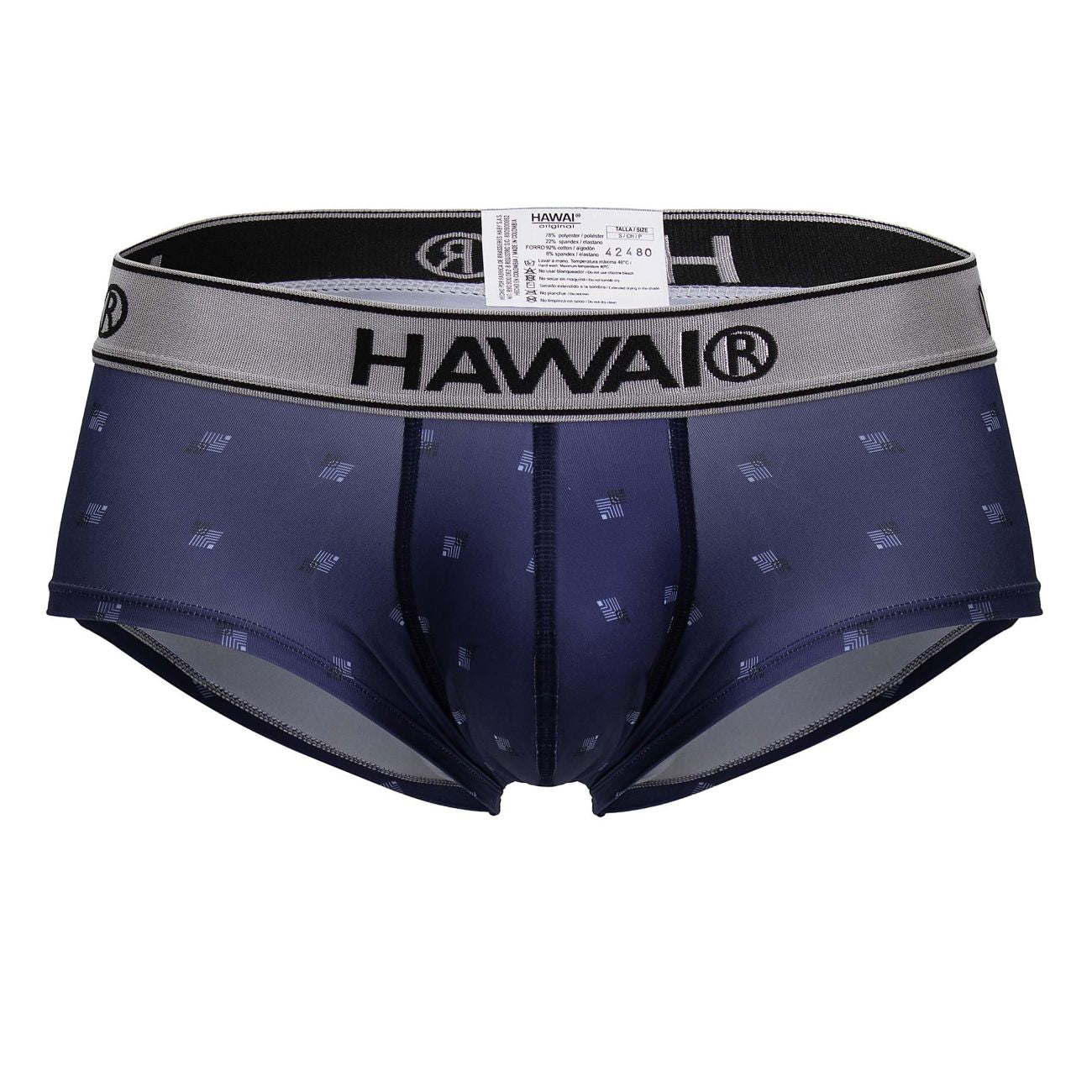 HAWAIR 42480 Printed Microfiber Briefs for Men Blue