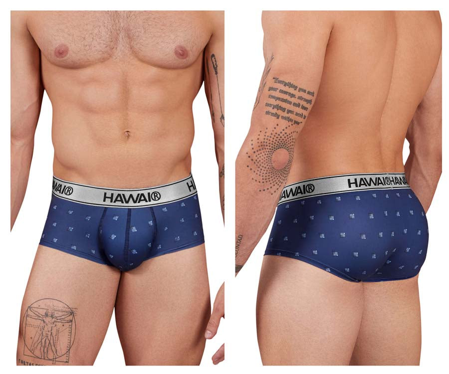 HAWAIR 42480 Printed Microfiber Briefs for Men Blue