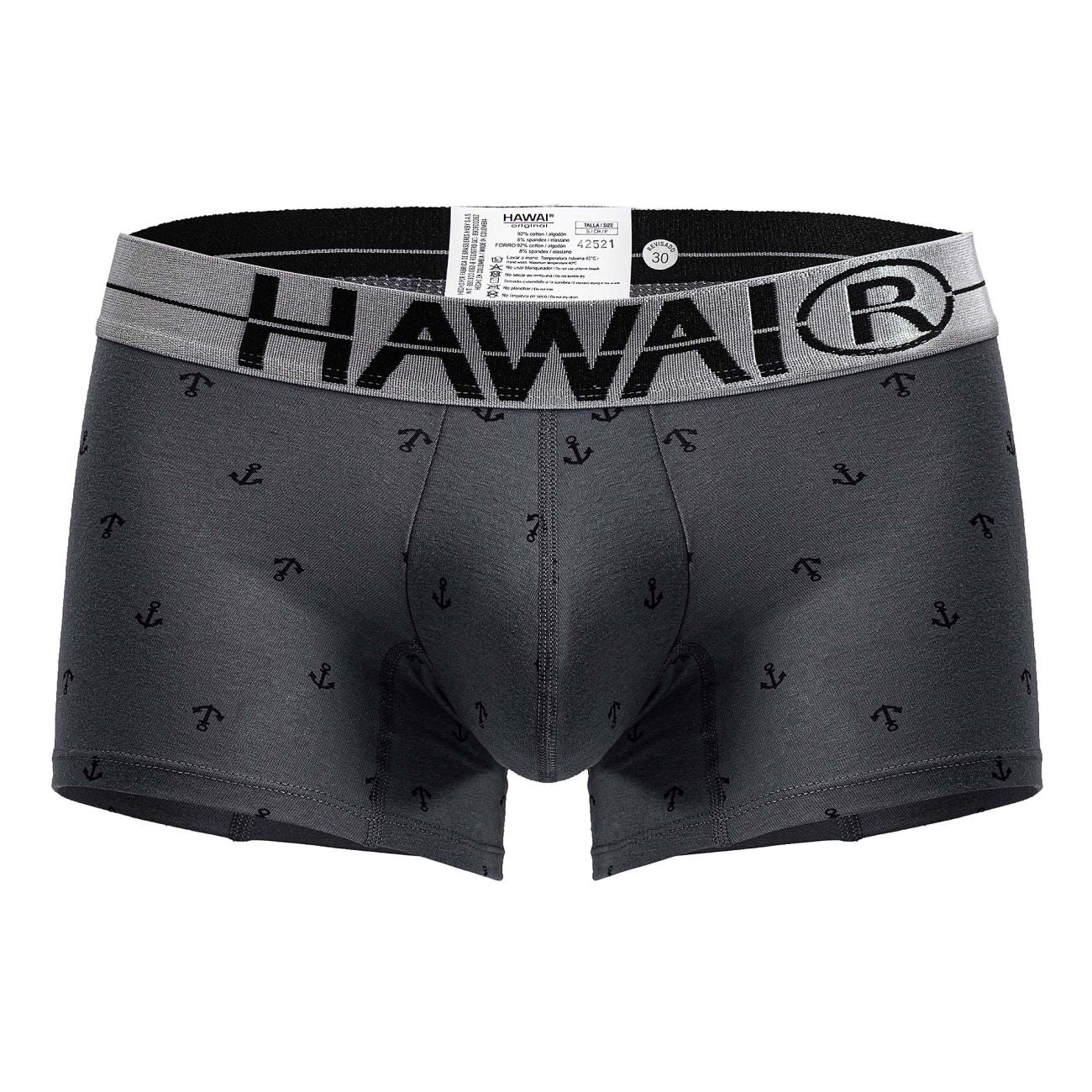 HAWAIR 42521 Cotton Blend Male Snug Fit Trunks Gray