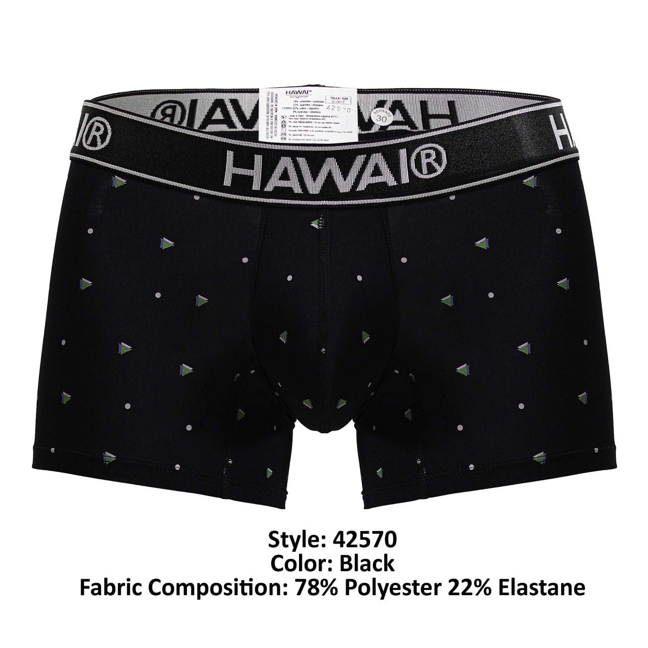 HAWAIR 42570 Microfiber Male Everyday Trunks Black