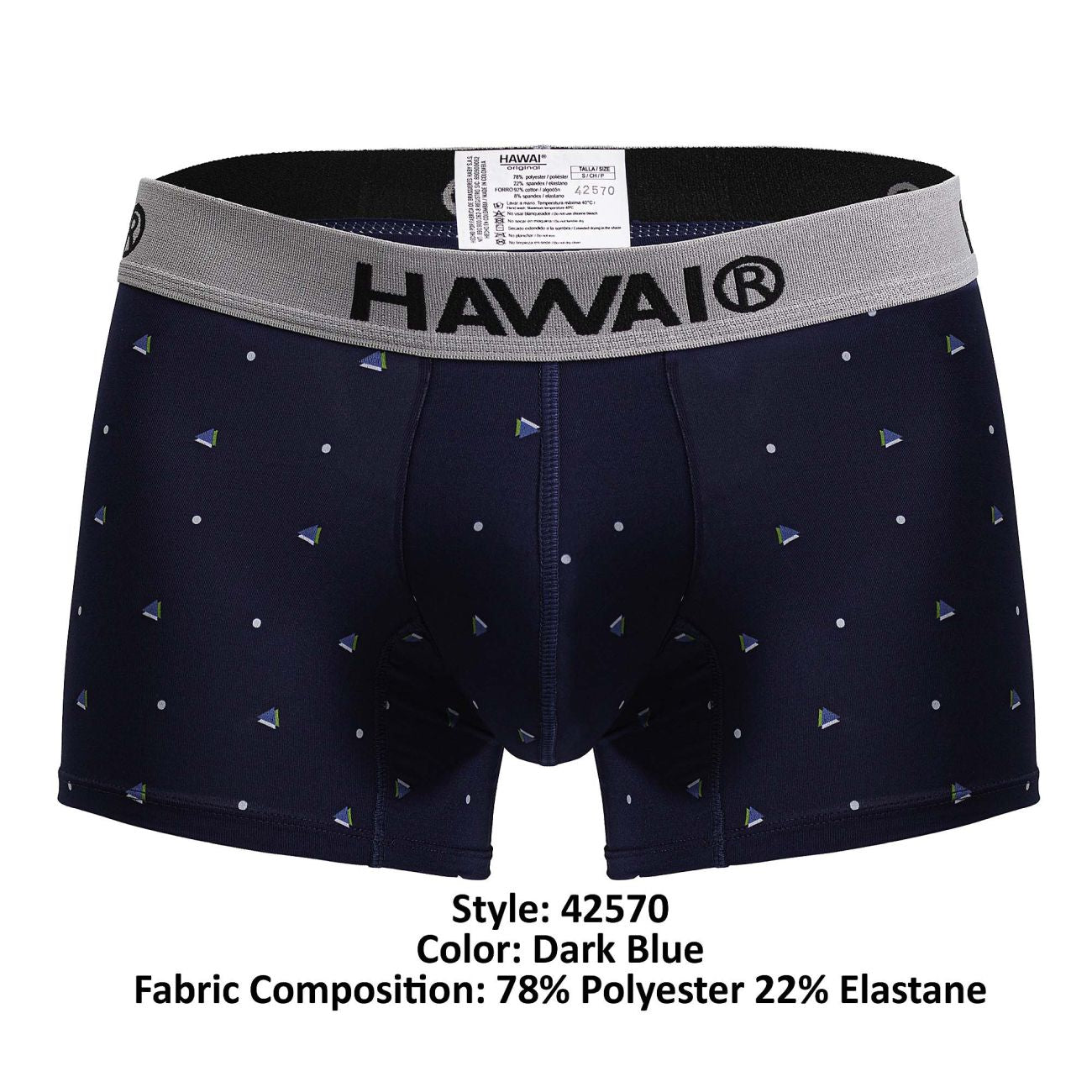 HAWAIR 42570 Microfiber Male Everyday Trunks Dark Blue